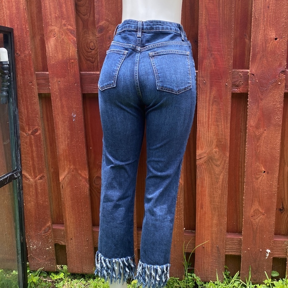 Topshop Dree Fringe Crop Jean Size W28 L 32 - Picture 7 of 8